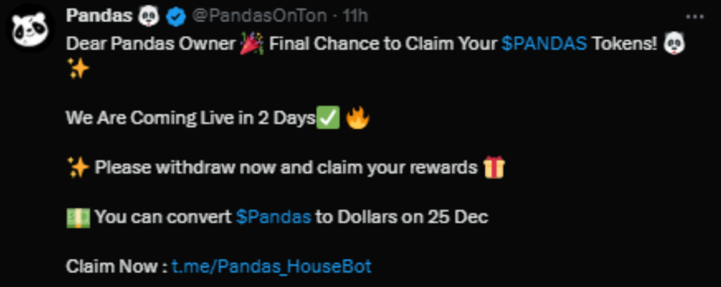 Pandas Listing Date Tomorrow: Don’t Miss Your Chance to Claim $PANDAS Tokens!