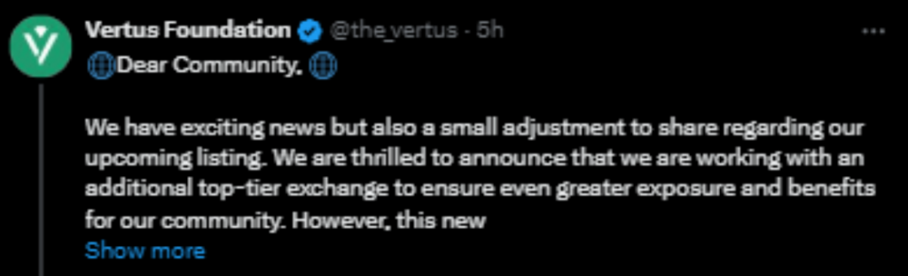 Vertus Airdrop Listing Date Confirmed: Secure Your $VERTUS Tokens Now