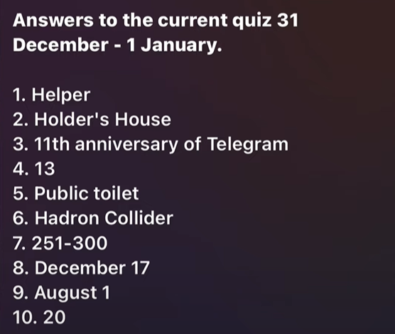 City Holder Daily Quiz 31 December 2024