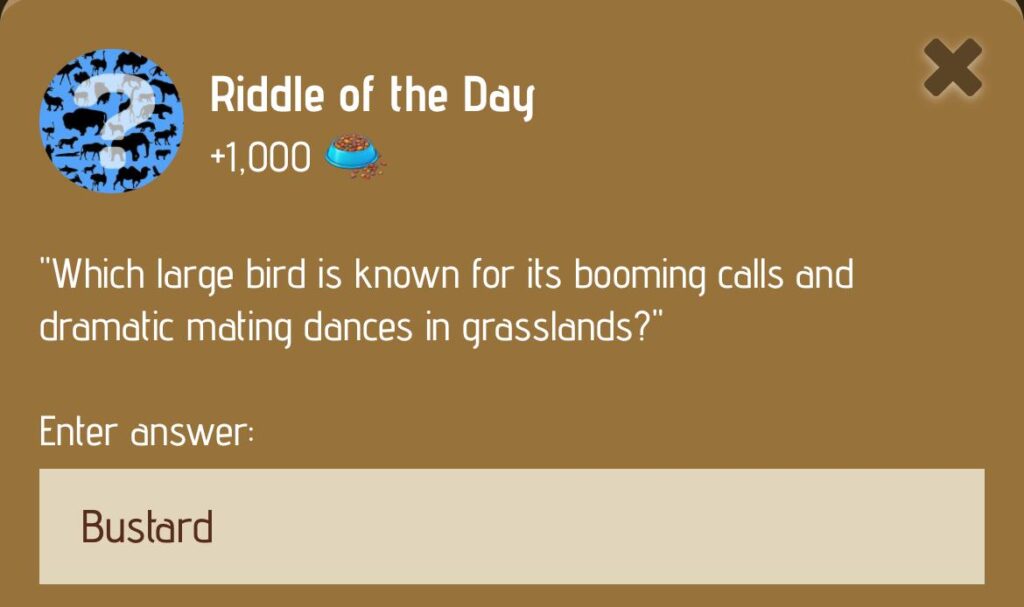 Zoo Riddle of the Day 24/25 December 2024