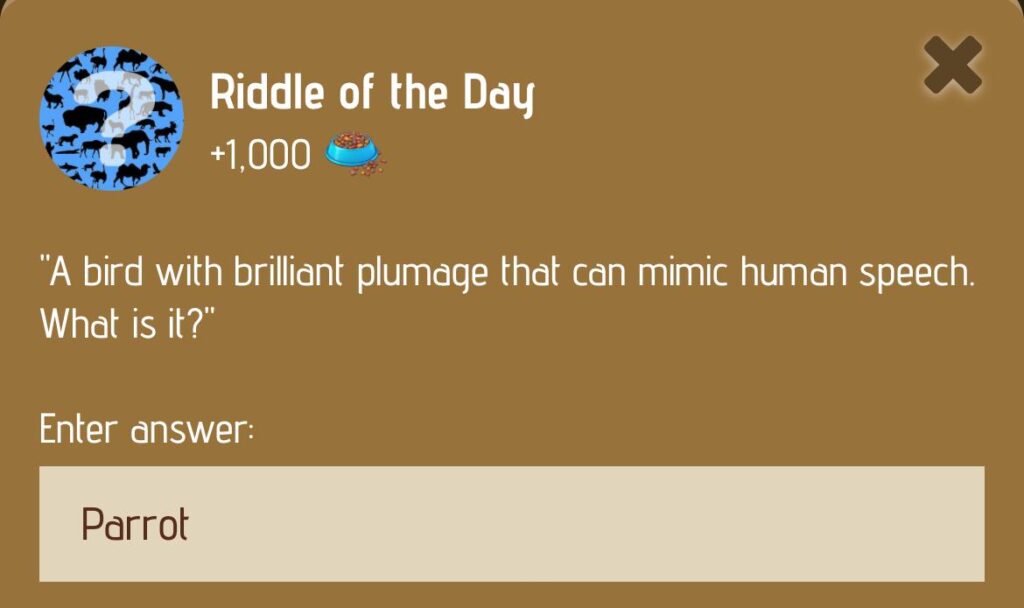 Zoo Riddle of the Day 29/30 December 2024