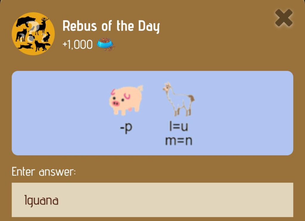 Zoo Rebus Of The Day 1 January