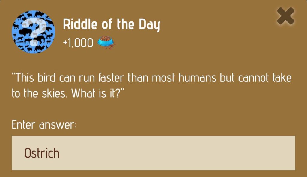 Zoo Riddle of the Day 13/14 January 2025