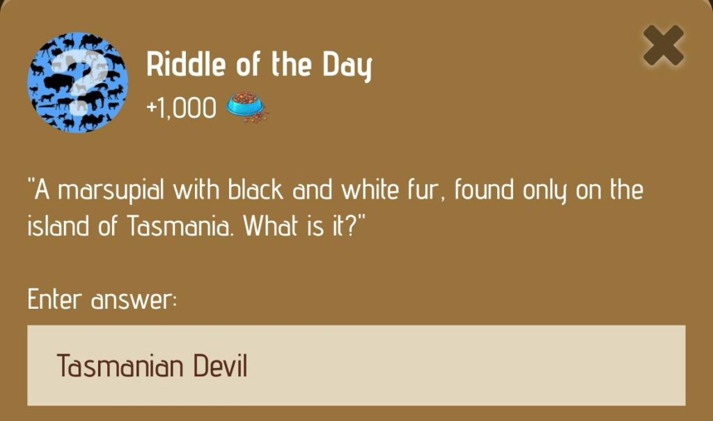 Zoo Riddle of the Day 18/19 January 2025