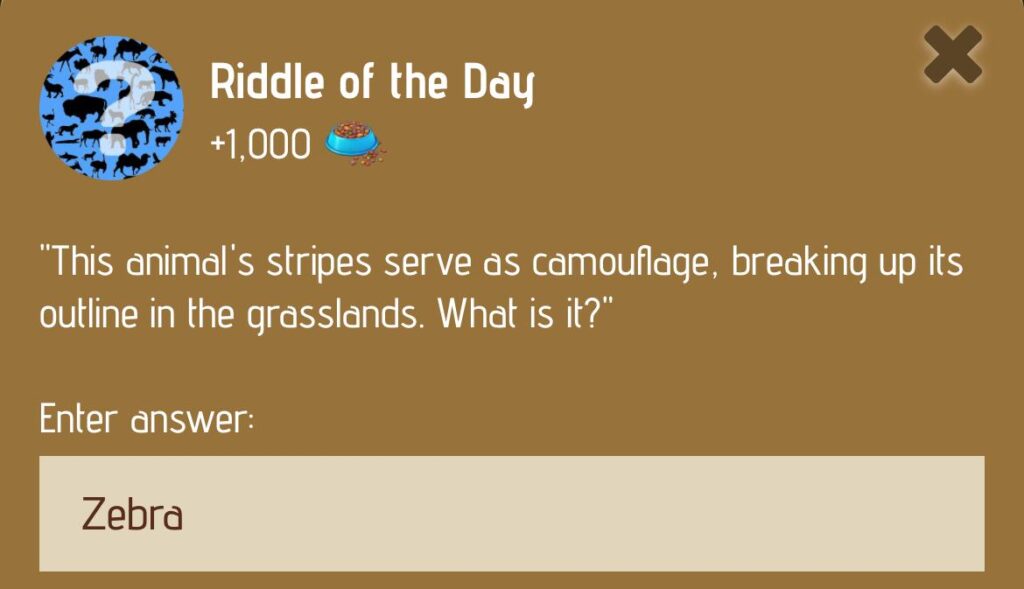 Zoo Riddle of the Day 23/24 January 2025