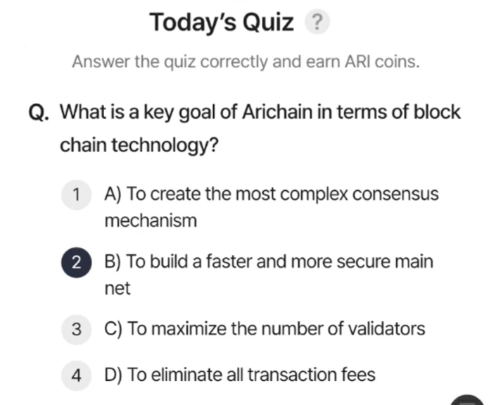 ARI Wallet Daily Quiz Answer 12 February 2025 (AriChain)