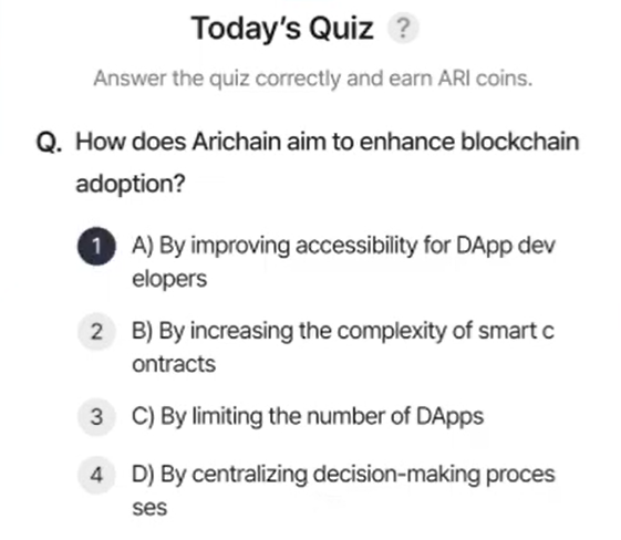 ARI Wallet Daily Quiz Answer 14 February 2025 (AriChain)