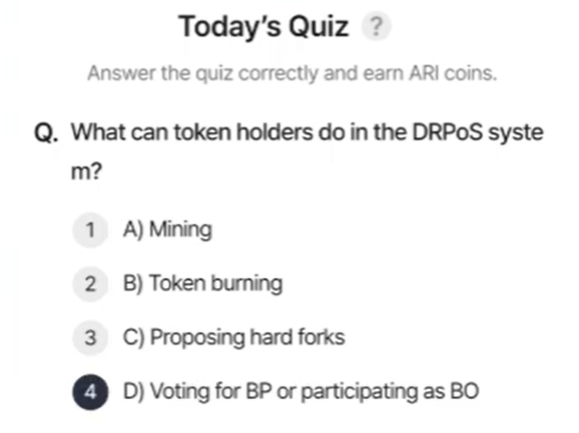 ARI Wallet Daily Quiz Answer 18 February 2025 (AriChain)