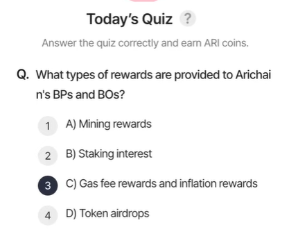 ARI Wallet Daily Quiz Answer 19 February 2025 (AriChain)