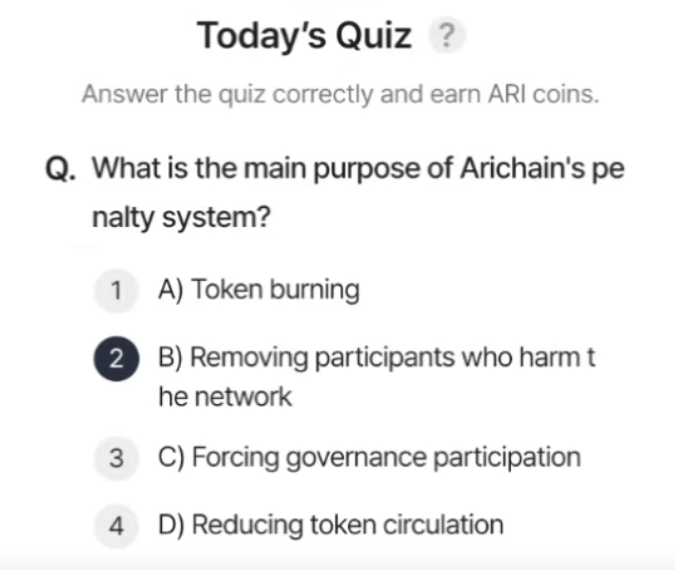 ARI Wallet Daily Quiz Answer 23 February 2025 (AriChain)